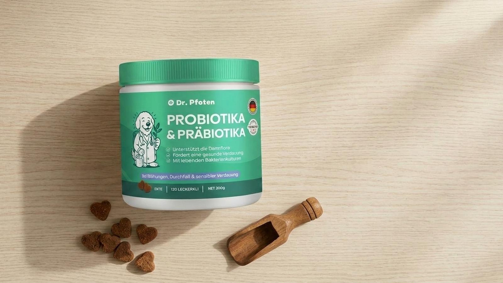 Test-Aufbau aller Probiotika-Produkte für Hunde